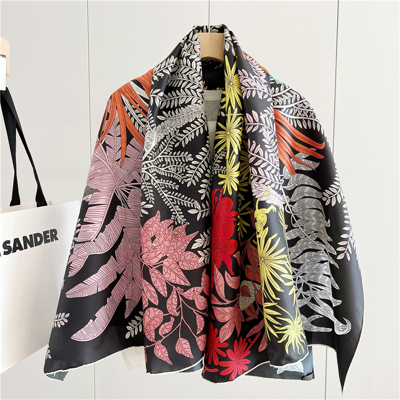 Travel Accessories Luxury - 14mm Silk Scarf Women Hand Rolled