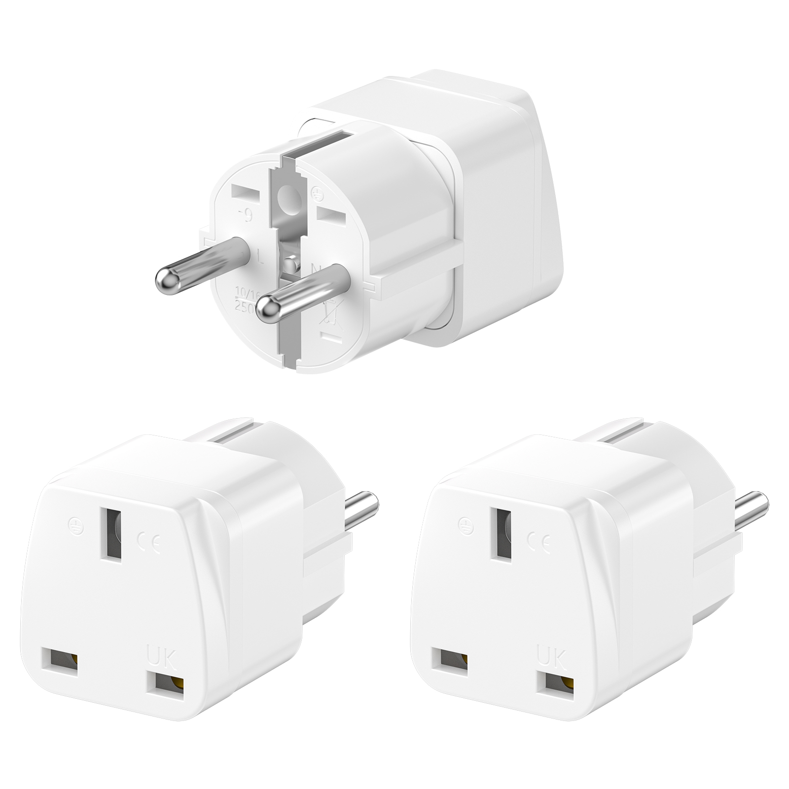 Travel Accessories Europe - 3PCS UK to EU Plug Adapter