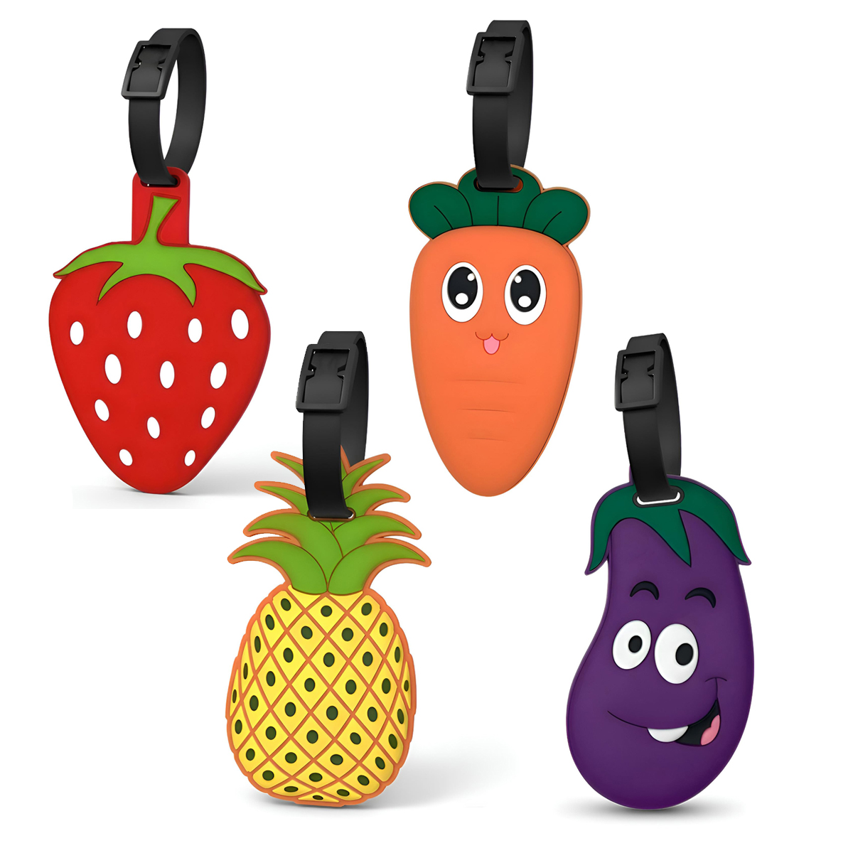 Travel Accessories Unique - Strawberry Eggplant Carrot Pineapple Luggage Tag