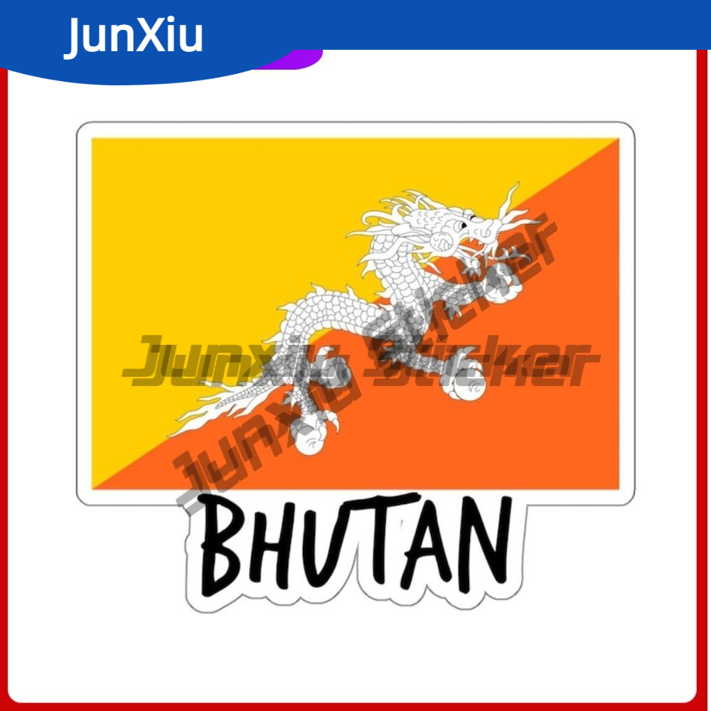 Sticker Luggage Decorative - Bhutan Flag Adventure Travel Stickers Laptop