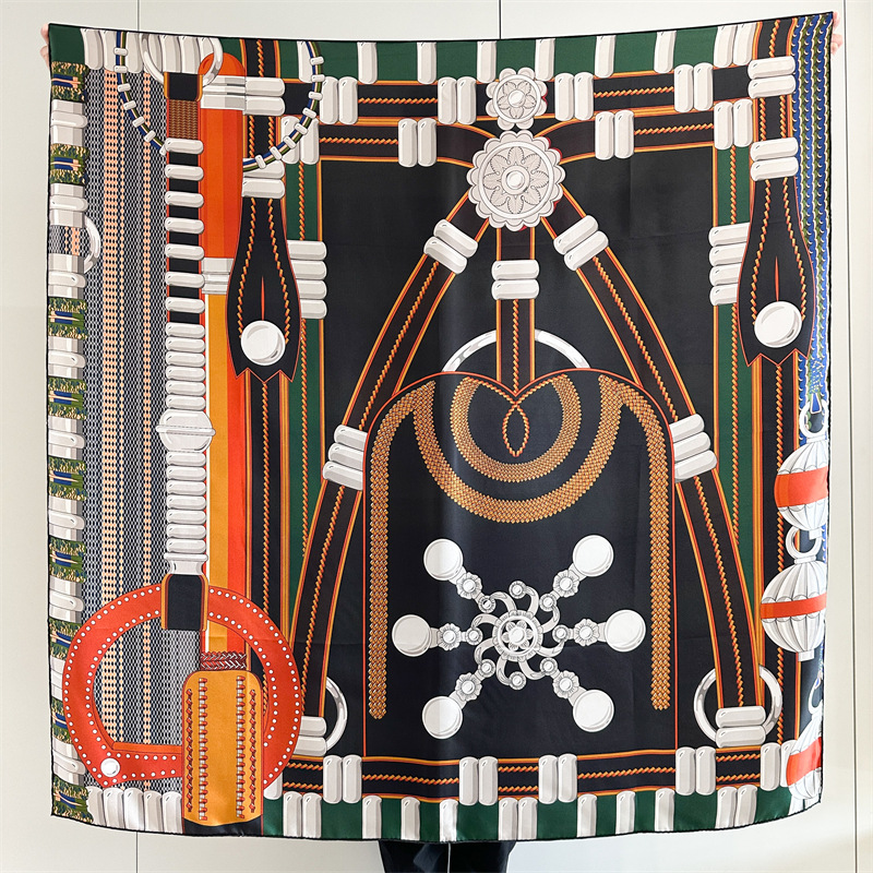 Travel Accessories Luxury - Saddle Print Silk Scarf Luxury Designers