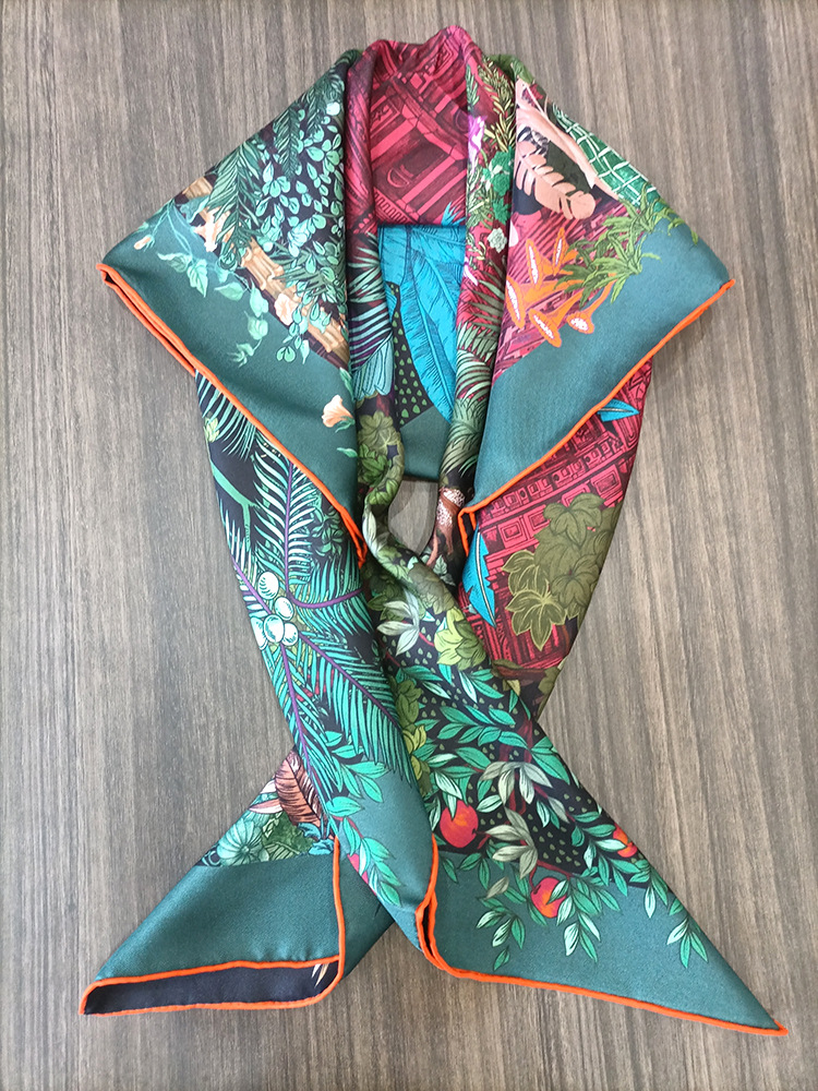 Travel Accessories Luxury - Silk Scarf 90CM Women Hand Rolled