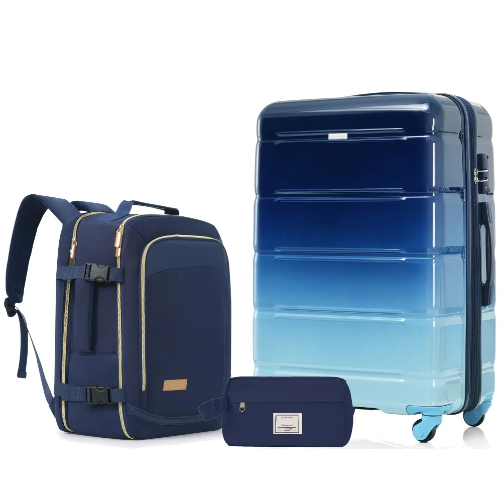 Toiletry Bag Tsa - 3-Piece Luggage Set - Checked Suitcase