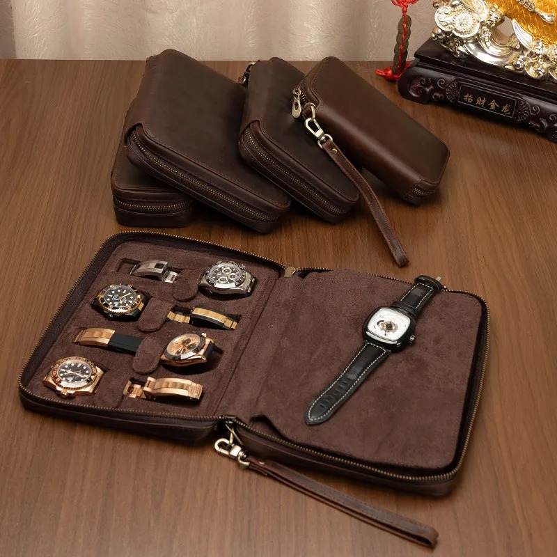 Travel.Accessories News - Leather Watch Storage Box Sturdy Watch