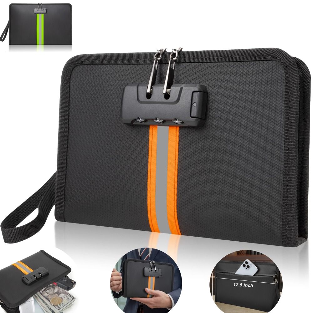 Travel Ziplock Bags - Fireproof Money Bag with Combination Lock
