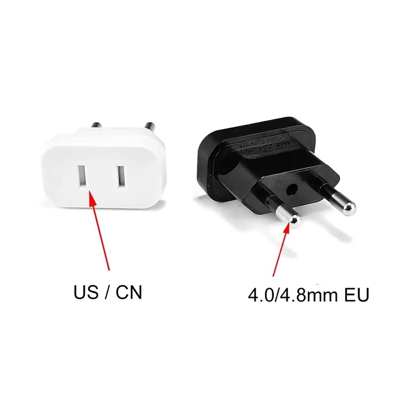 Travel Accessories Europe - 4.0/4.8mm Power Plug Adapter US To