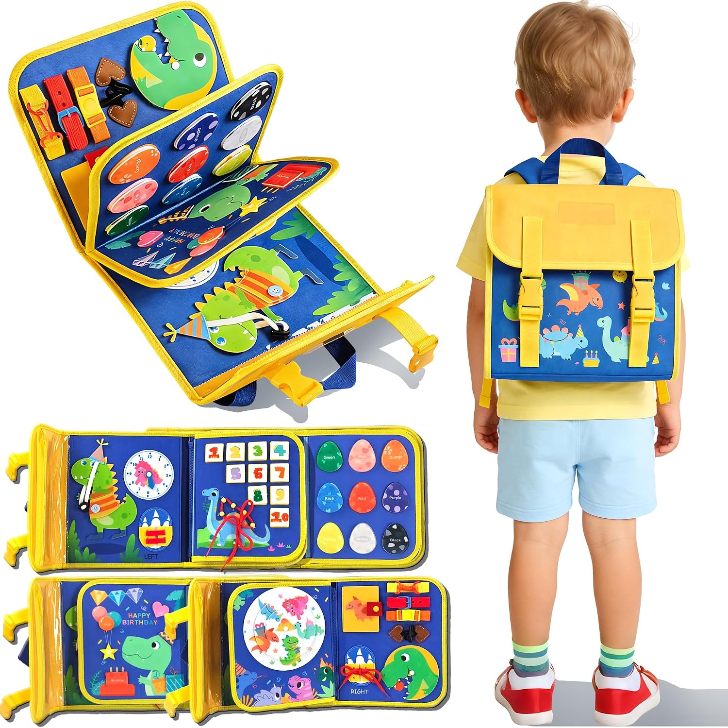 Dinosaur Toddler Busy Board Ba - Travel Accessories For Toddlers review and price