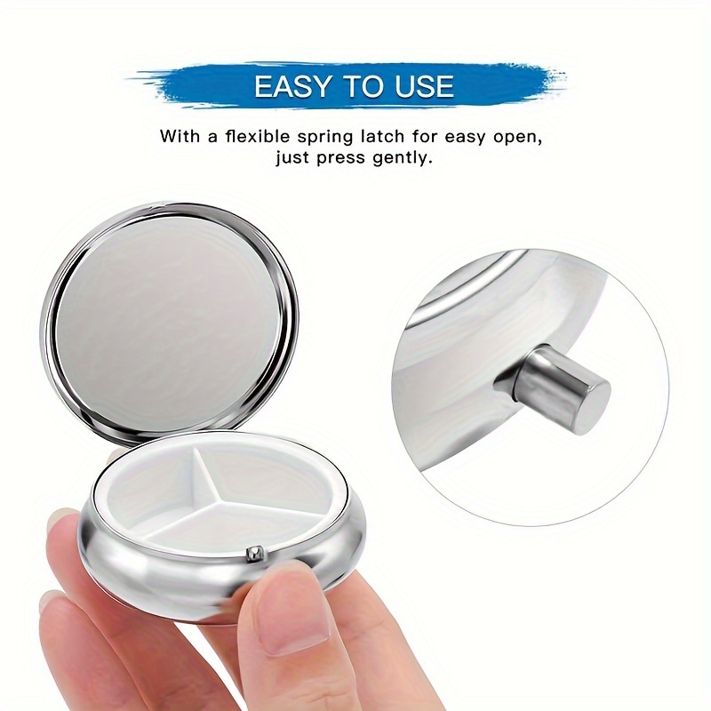 A flat, portable, round metal  - Travel Accessories As Gifts review and price