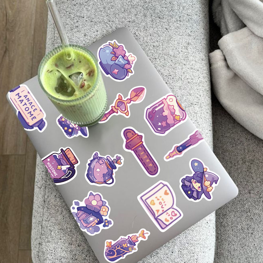 50pcs Purple Magic Witch Potio - Sticker Luggage Decorative review and price