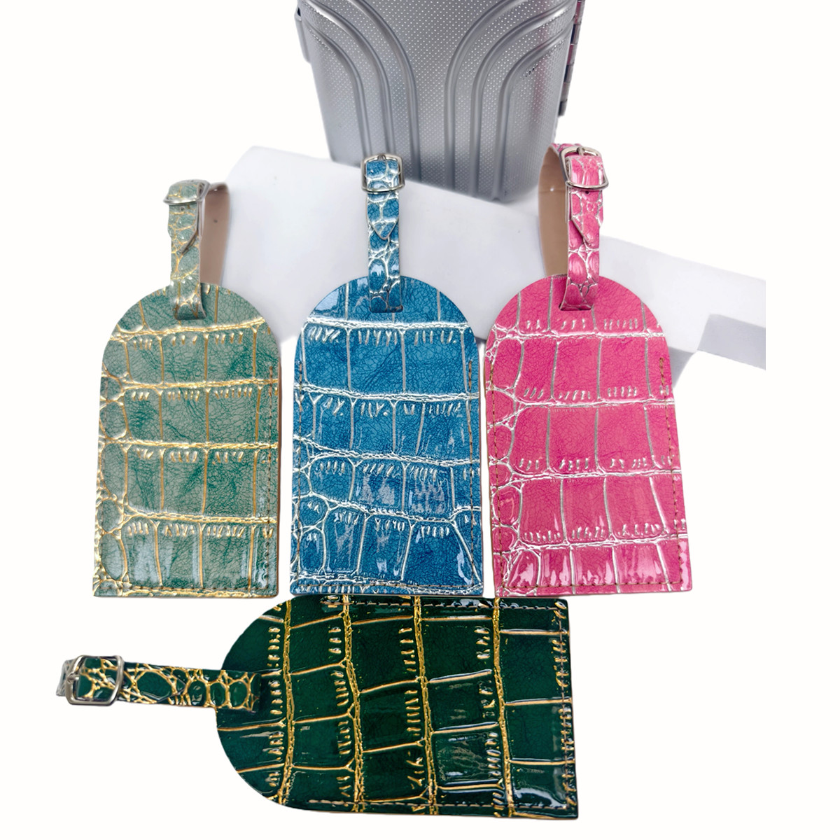 Crocodile Embossed Gold/Silver - Travel Accessories Name review and price