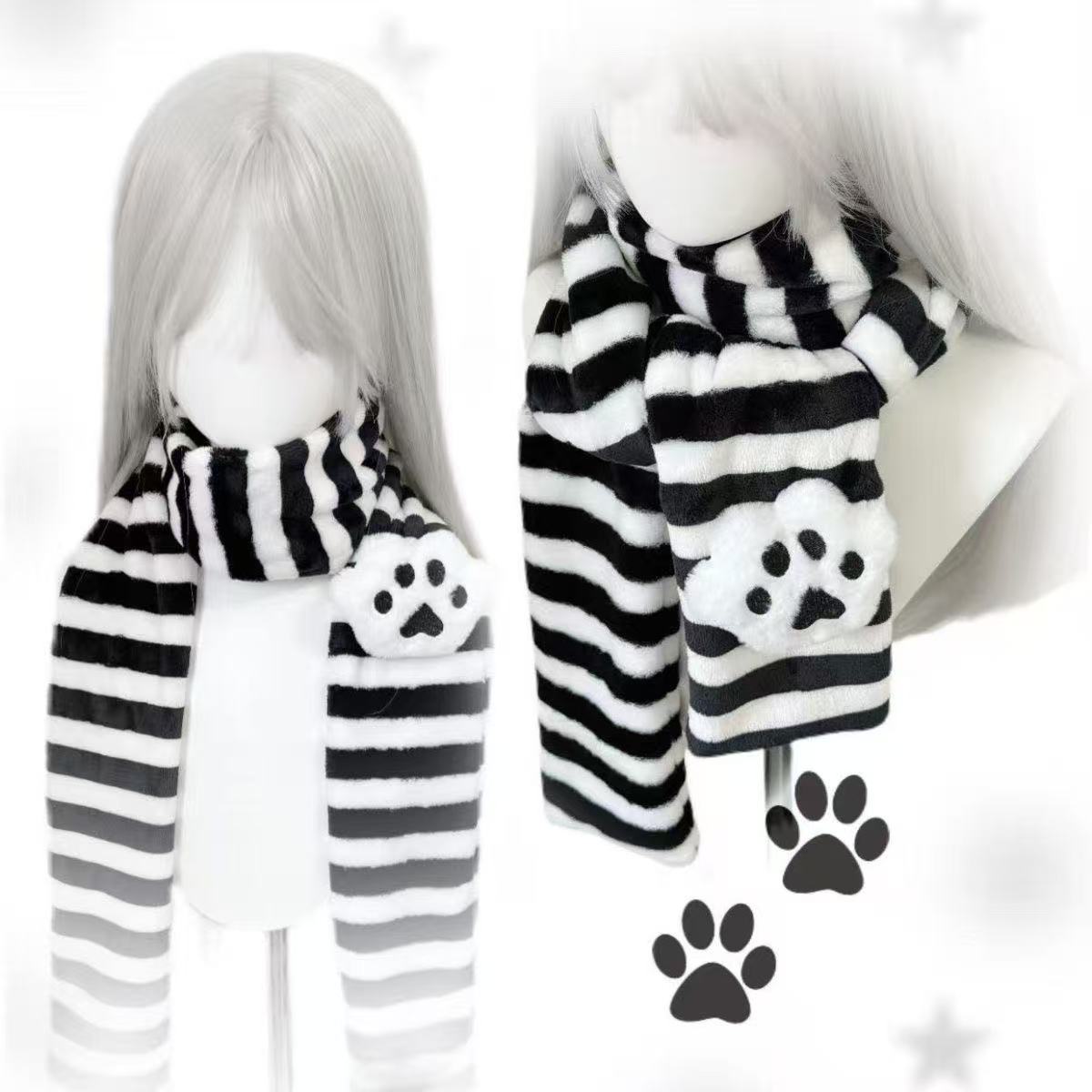 Kawaii Kniied Scarf Cat Paw De - Travel Accessories Aesthetic review and price