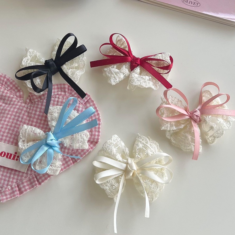 2pcs/set Cute Lace Bow Hair Cl - Travel Accessories Kit review and price