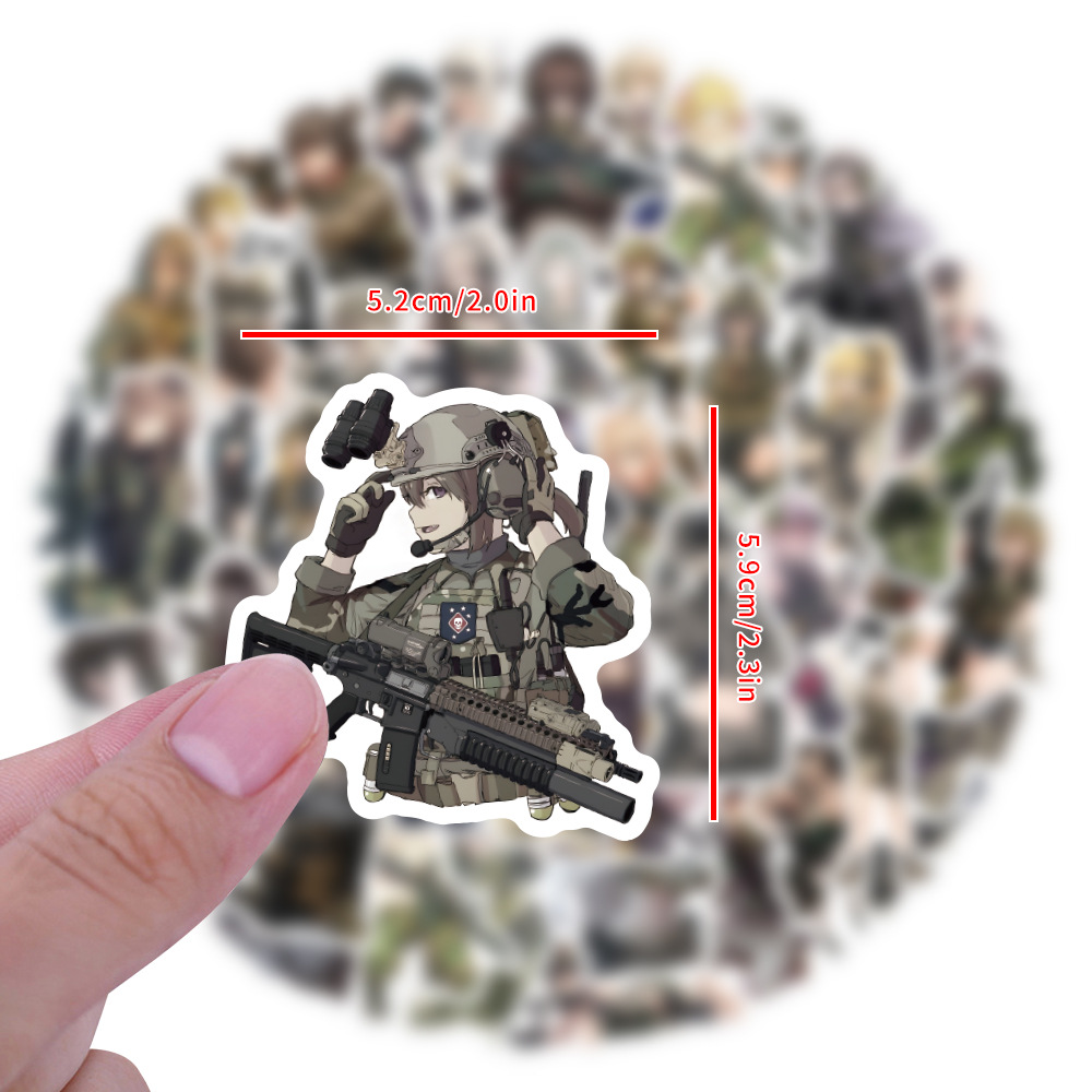 60Pcs Cartoon Military Anime G - Sticker Luggage Decorative review and price
