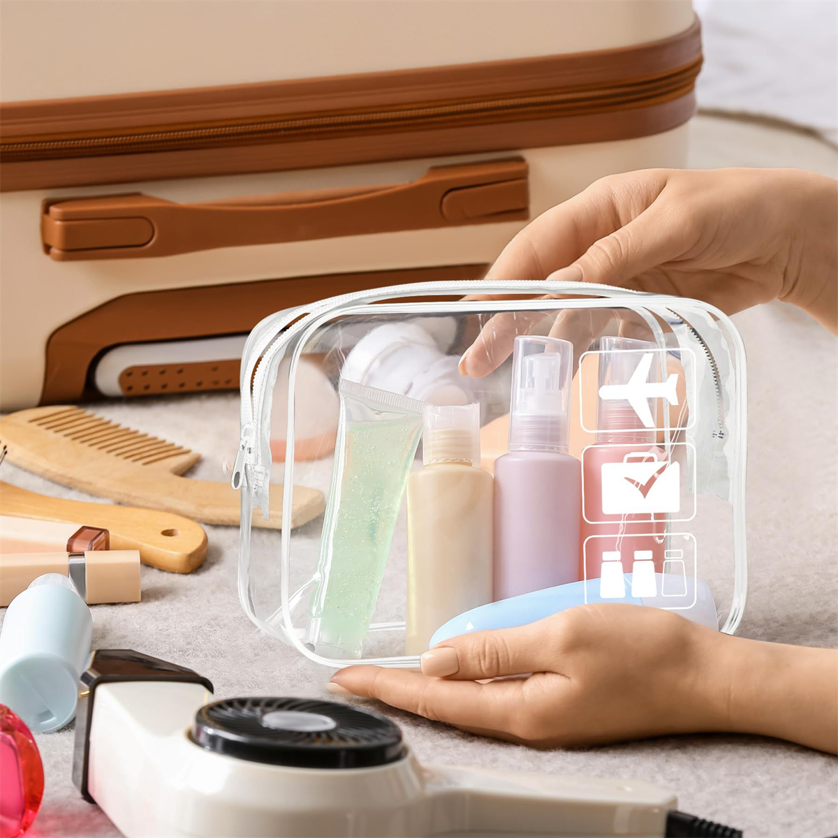 1pc Clear Toiletry TSA Approve - Toiletry Bag Tsa review and price