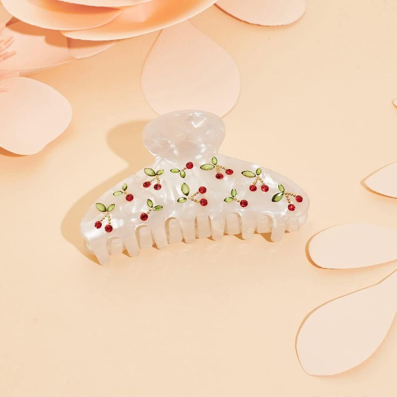 1pc Cherry hair clip, rhinesto - Travel Accessories Aesthetic review and price