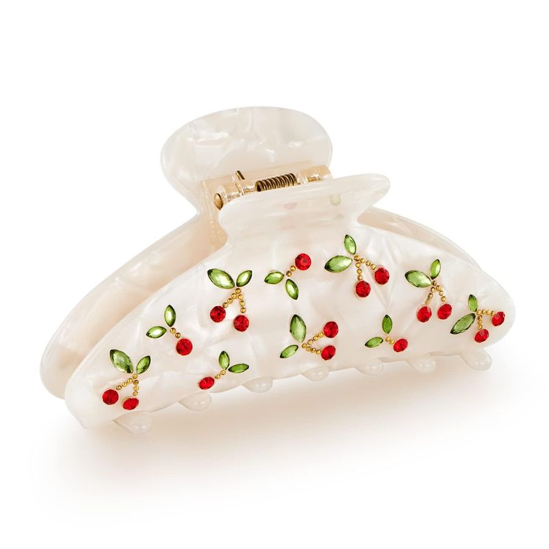 1pc Cherry hair clip, rhinesto - Travel Accessories Aesthetic review and price