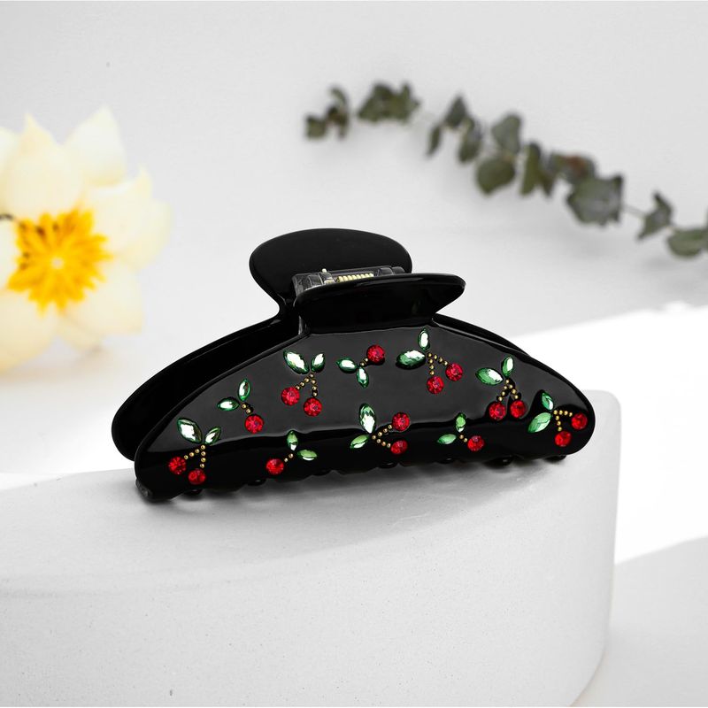 1pc Cherry hair clip, rhinesto - Travel Accessories Aesthetic review and price