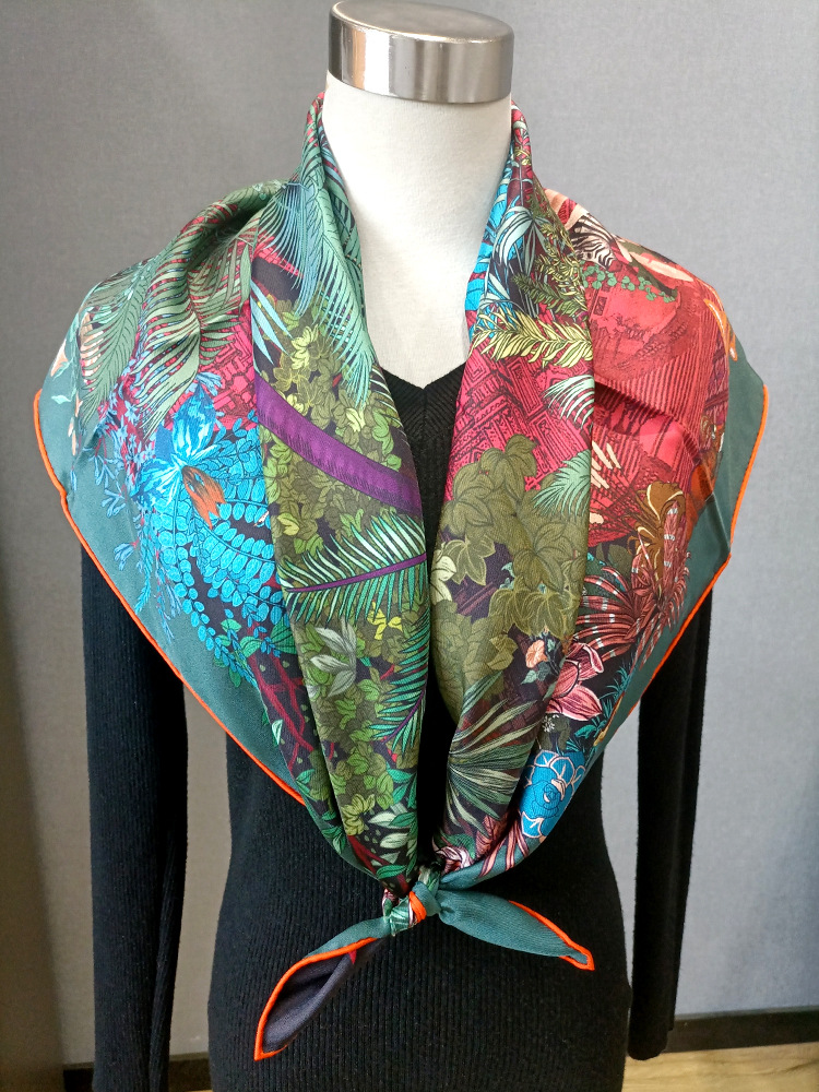 Silk Scarf 90CM Women Hand Rol - Travel Accessories Luxury review and price
