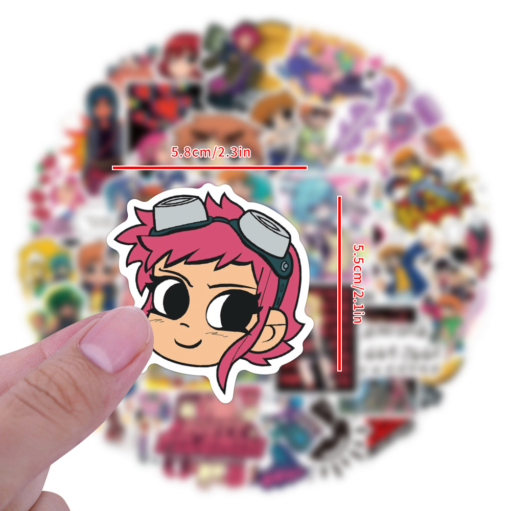 55pcs Cute Scott Pilgrim stick - Sticker Luggage Decorative review and price