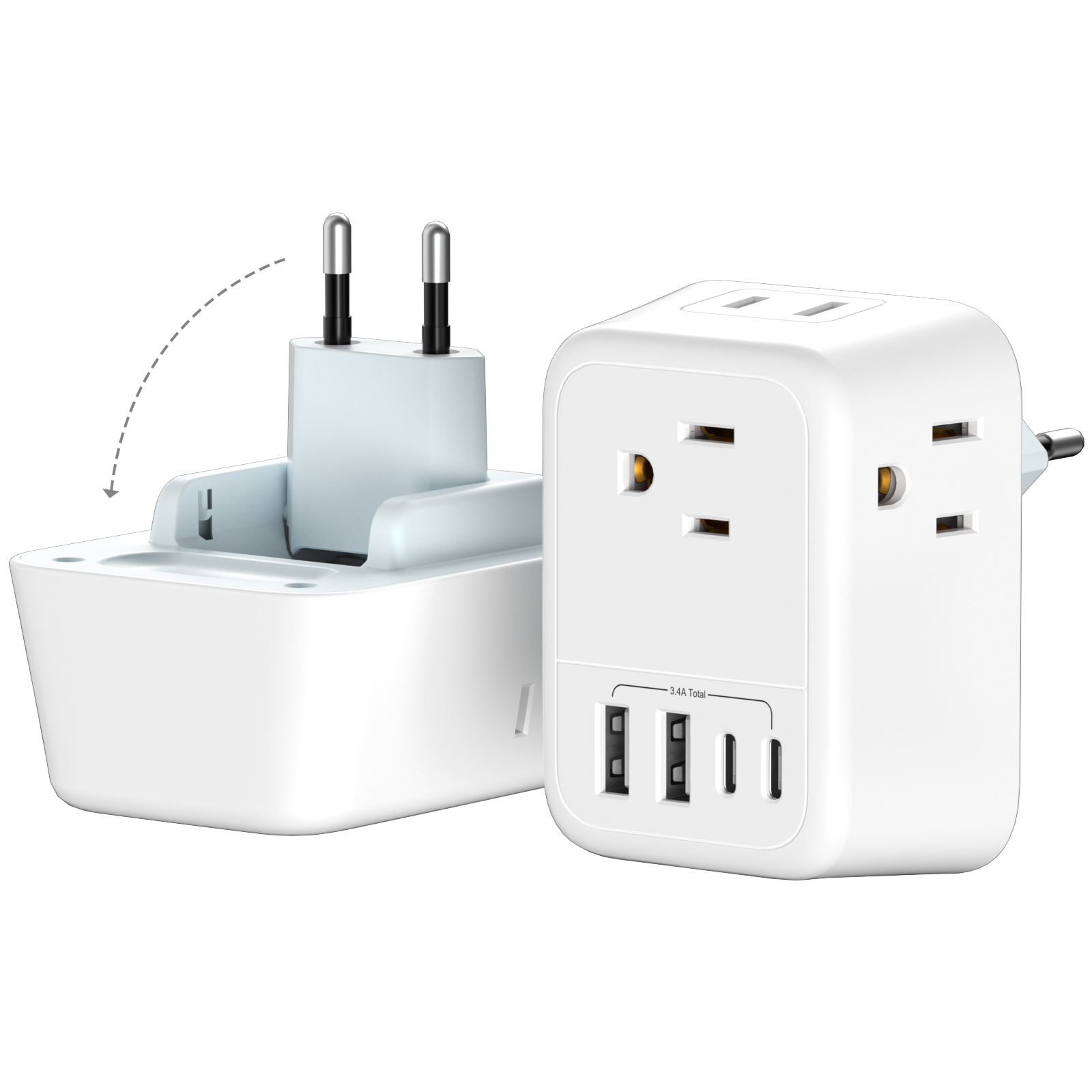 1PC US To EU Plug Adapter Euro - Travel Accessories Europe review and price