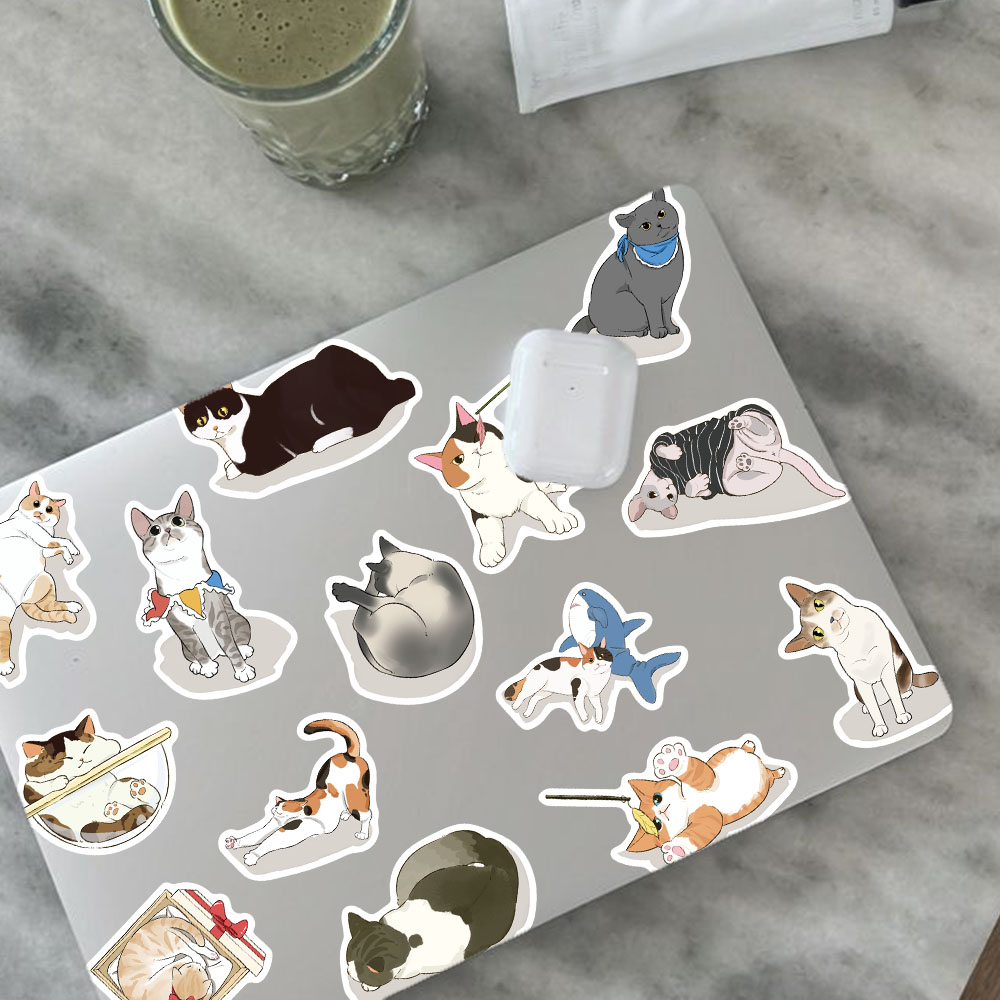 50pcs Cute Gaze Cat Sticker Ca - Sticker Luggage Decorative review and price