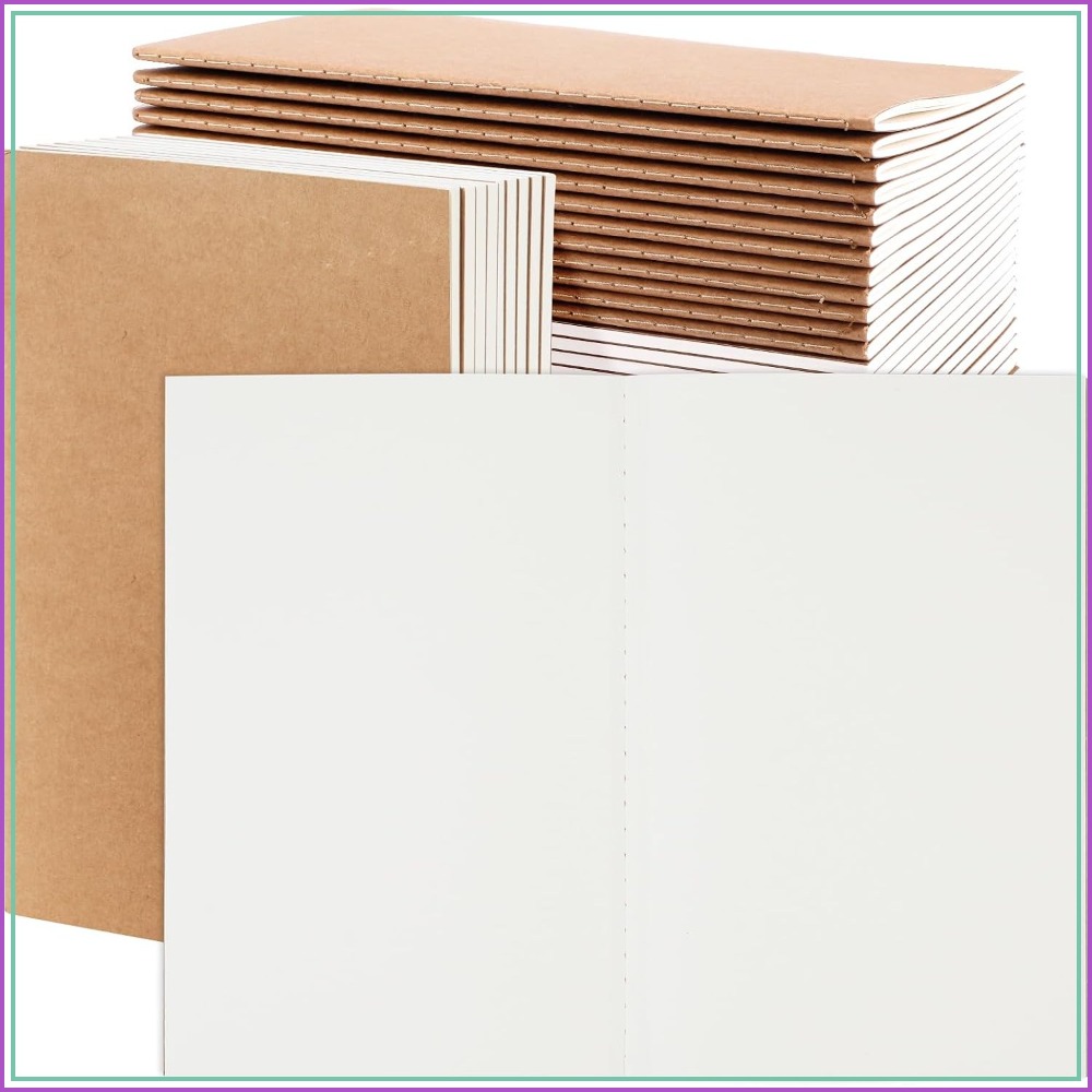 24 Pack A5 Blank Kraft Noteboo - Travel Notebook Journal review and price