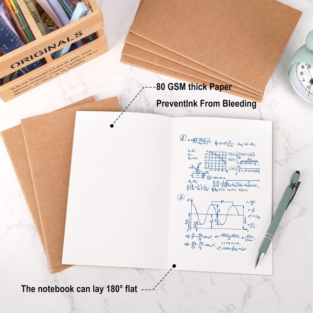 24 Pack A5 Blank Kraft Noteboo - Travel Notebook Journal review and price