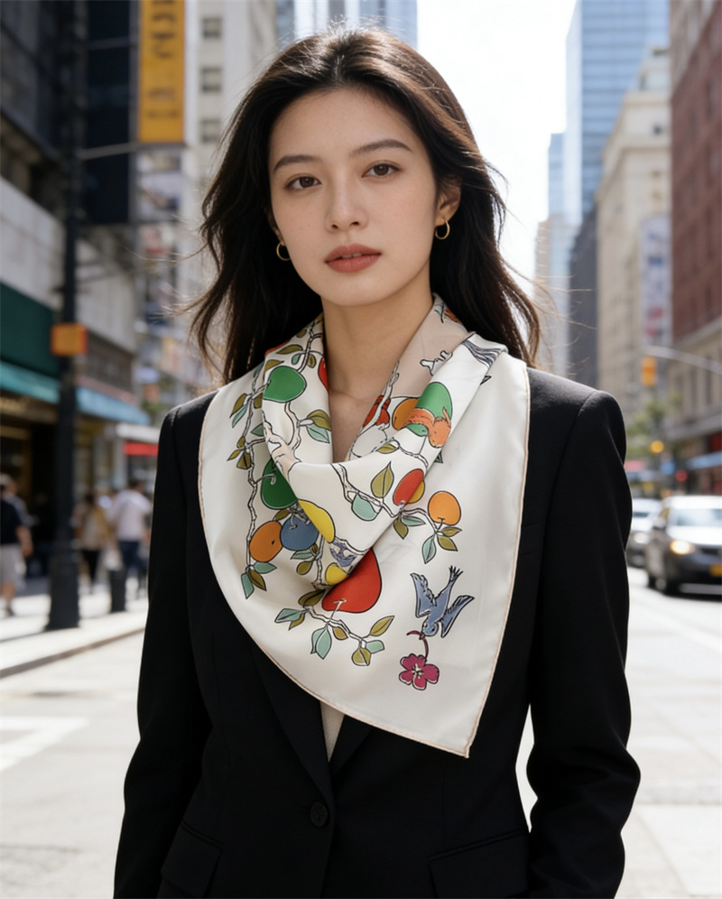 AB Faced Print Silk Scarf 18MM - Travel Accessories Luxury review and price