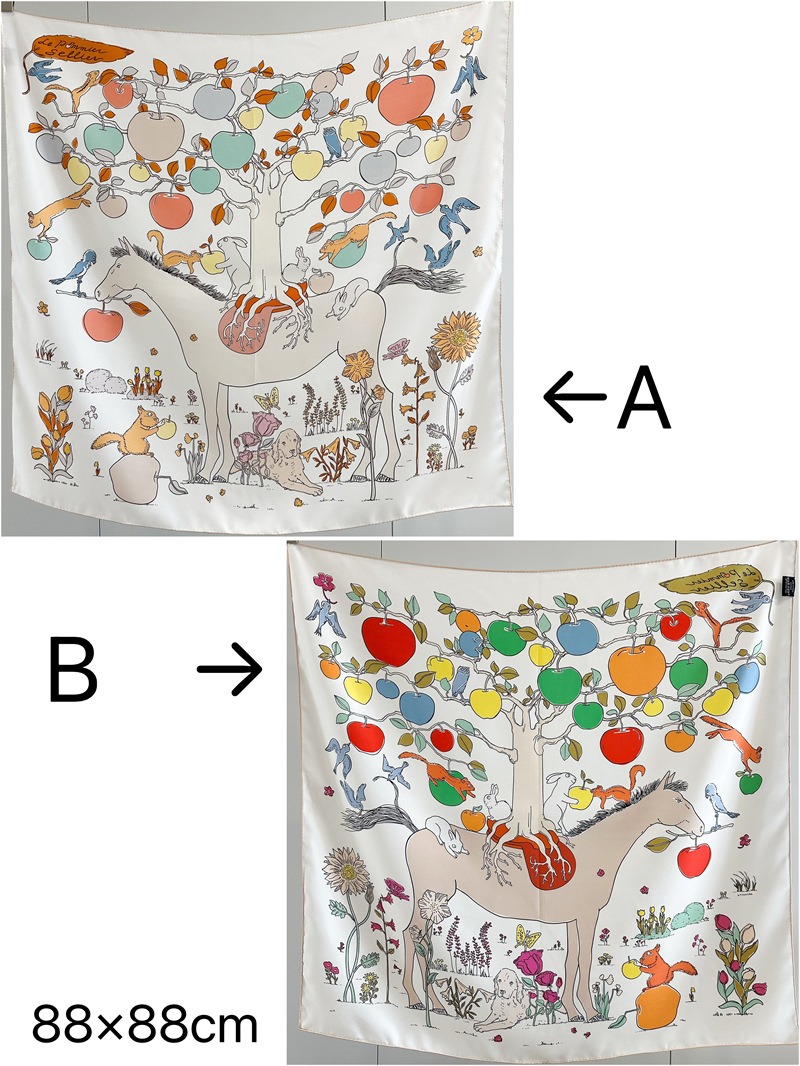 AB Faced Print Silk Scarf 18MM - Travel Accessories Luxury review and price