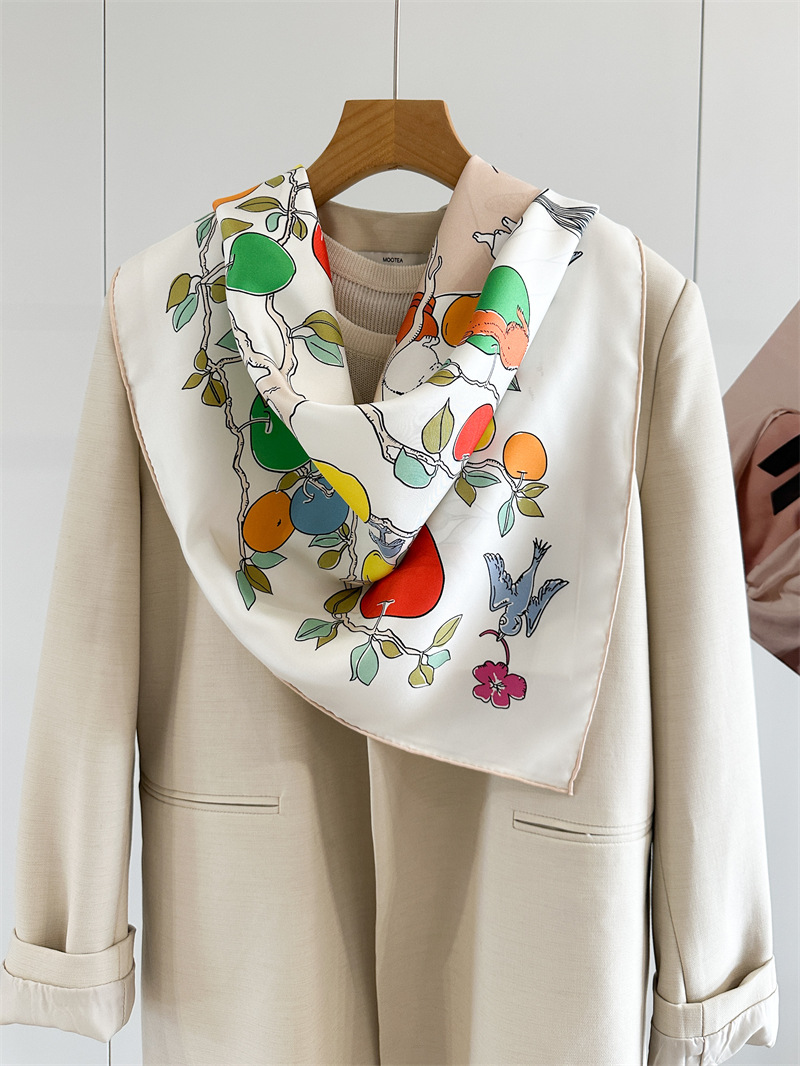 AB Faced Print Silk Scarf 18MM - Travel Accessories Luxury review and price