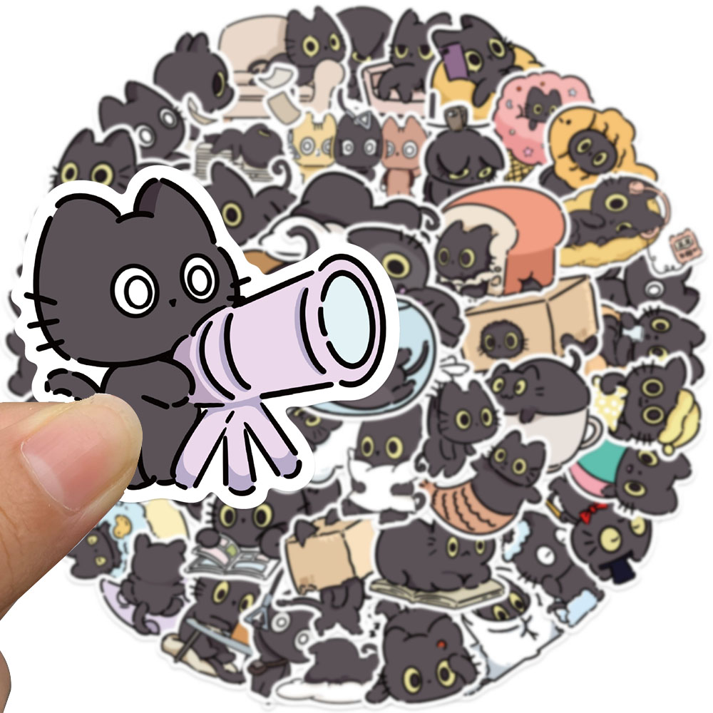 50pcs Naughty Cat Sticker Funn - Sticker Luggage Decorative review and price