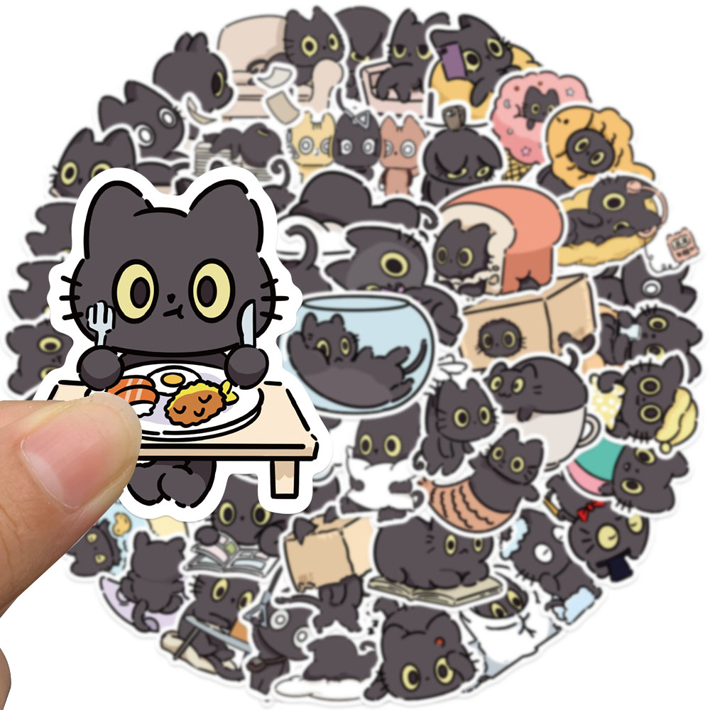 50pcs Naughty Cat Sticker Funn - Sticker Luggage Decorative review and price