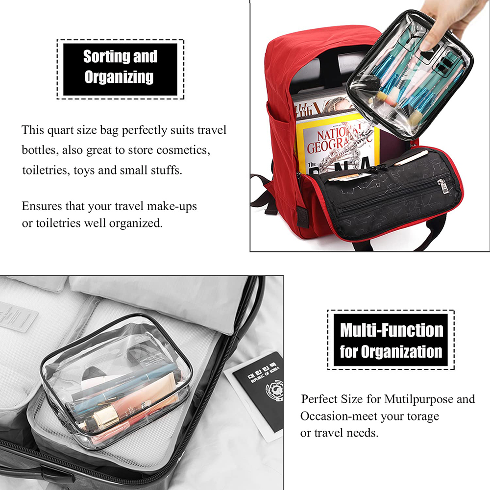 Cosmetic Pouch 3 Pcs Clear Toi - Toiletry Bag Tsa review and price